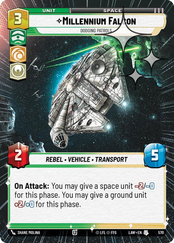 Millennium Falcon - Dodging Patrols (570) (Hyperspace Foil) (570) [A Lawless Time] - The Mythic Store | 24h Order Processing