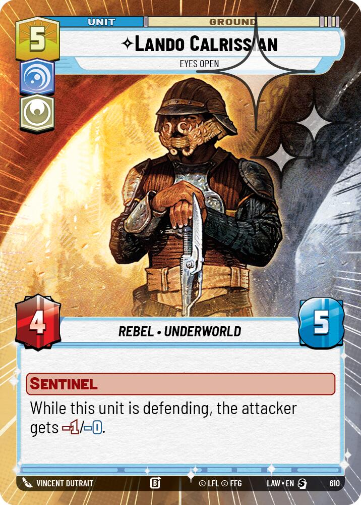 Lando Calrissian - Eyes Open (610) (Hyperspace Foil) (610) [A Lawless Time] - The Mythic Store | 24h Order Processing