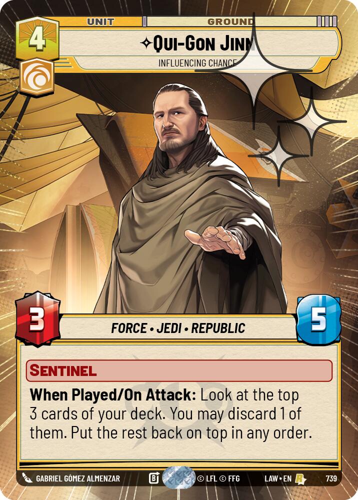 Qui-Gon Jinn - Influencing Chance (739) (Hyperspace Foil) (739) [A Lawless Time] - The Mythic Store | 24h Order Processing