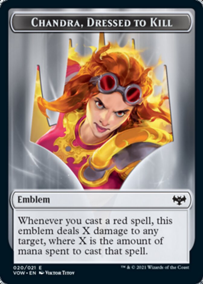 Blood // Chandra, Dressed to Kill Emblem Double-Sided Token [Innistrad: Crimson Vow Tokens] - The Mythic Store | 24h Order Processing