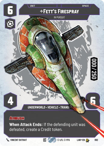 Fett's Firespray - In Pursuit (Serialized) (892) (892) [A Lawless Time] - The Mythic Store | 24h Order Processing