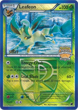 Leafeon (11/116) (Regional Championship Promo Staff) [Black & White: Plasma Freeze] - The Mythic Store | 24h Order Processing