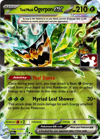 Teal Mask Ogerpon ex (025/167) (Prize Pack Series 7) [Prize Pack Series Seven] - The Mythic Store | 24h Order Processing