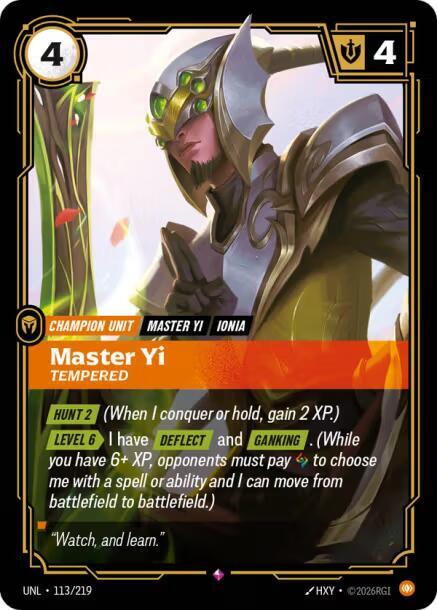 Master Yi - Tempered (113/219) [Unleashed] - The Mythic Store | 24h Order Processing