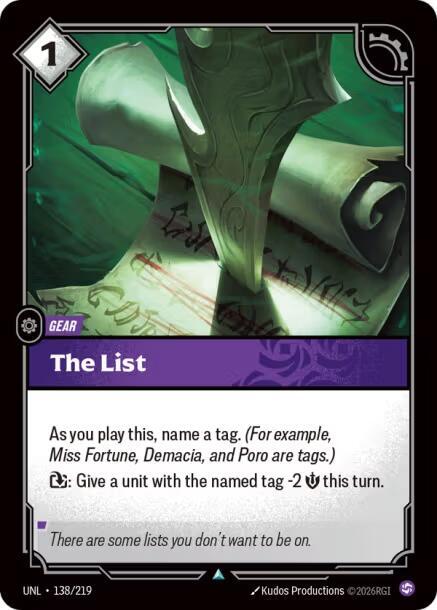 The List (138/219) [Unleashed] - The Mythic Store | 24h Order Processing