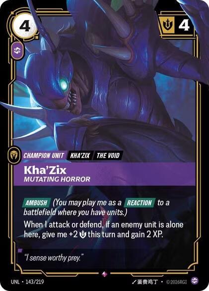 Kha'Zix - Mutating Horror (143/219) [Unleashed] - The Mythic Store | 24h Order Processing