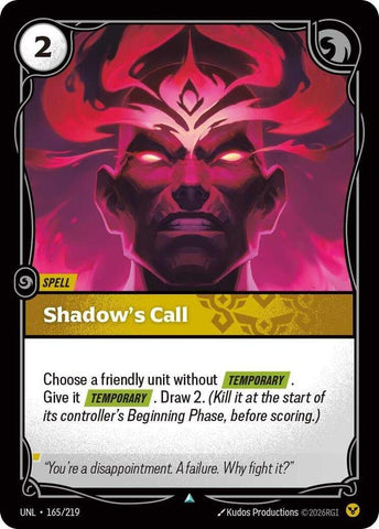 Shadow's Call (165/219) [Unleashed] - The Mythic Store | 24h Order Processing