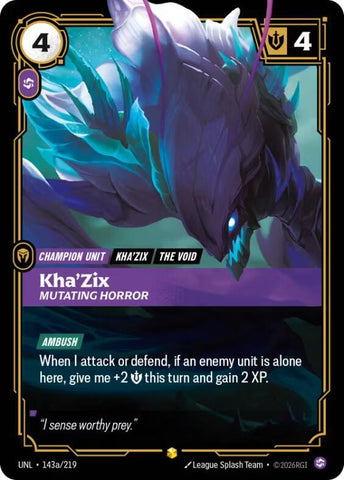 Kha'Zix - Mutating Horror (Alternate Art) (143a/219) [Unleashed] - The Mythic Store | 24h Order Processing