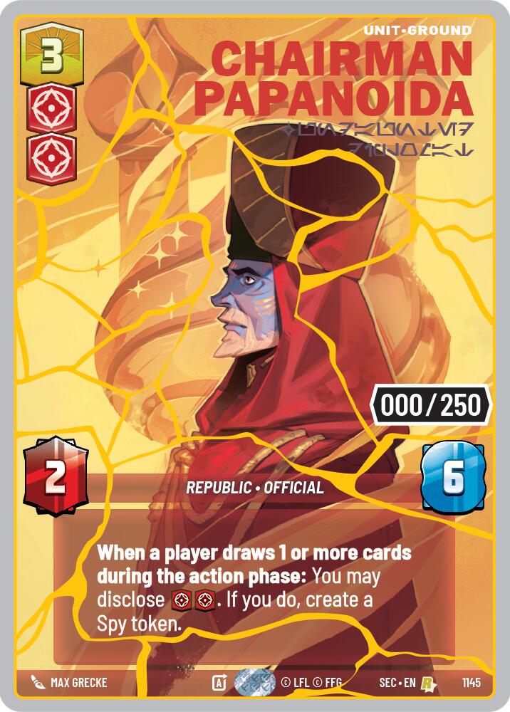 Chairman Papanoida - Undaunted Diplomat (1145) (Serialized) (Gold) (1145) [Secrets of Power] - The Mythic Store | 24h Order Processing