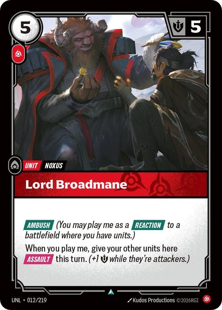 Lord Broadmane (012/219) [Unleashed] - The Mythic Store | 24h Order Processing