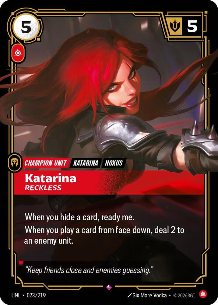 Katarina - Reckless (023/219) [Unleashed] - The Mythic Store | 24h Order Processing