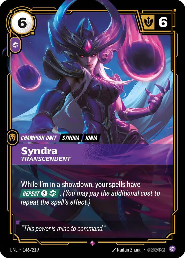 Syndra - Transcendent (146/219) [Unleashed] - The Mythic Store | 24h Order Processing