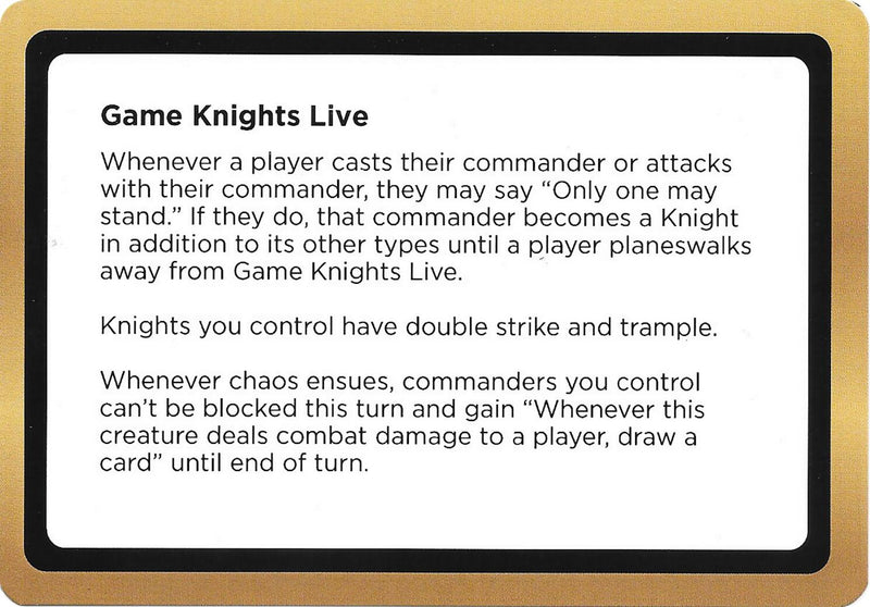 Game Knights Live (Black Lotus Unknown Planechase) [Oversize Cards] - The Mythic Store | 24h Order Processing