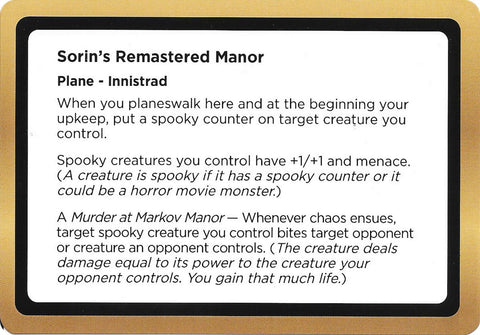 Sorin's Remastered Manor (Black Lotus Unknown Planechase) [Oversize Cards] - The Mythic Store | 24h Order Processing