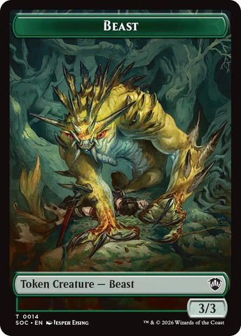 Beast // Fractal (0004) Double-Sided Token [Secrets of Strixhaven Commander Tokens] - The Mythic Store | 24h Order Processing