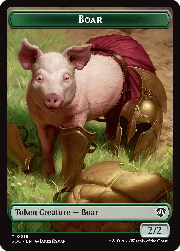 Boar // Fractal (0005) Double-Sided Token [Secrets of Strixhaven Commander Tokens] - The Mythic Store | 24h Order Processing