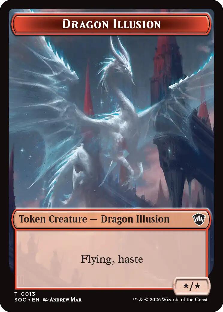 Dragon Illusion // Elemental (0019) Double-Sided Token [Secrets of Strixhaven Commander Tokens] - The Mythic Store | 24h Order Processing