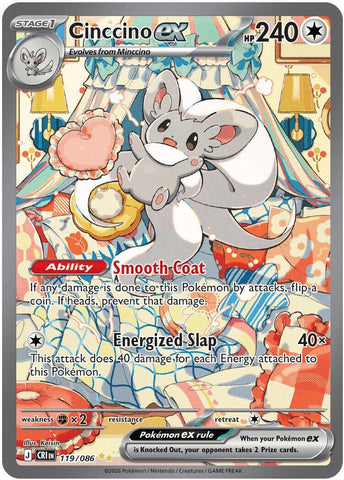 Cinccino ex (119/086) [Mega Evolution: Chaos Rising] - The Mythic Store | 24h Order Processing