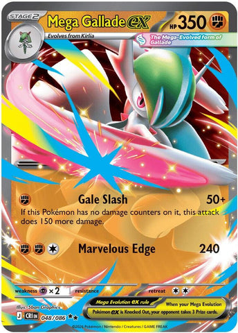 Mega Gallade ex (048/086) [Mega Evolution: Chaos Rising] - The Mythic Store | 24h Order Processing