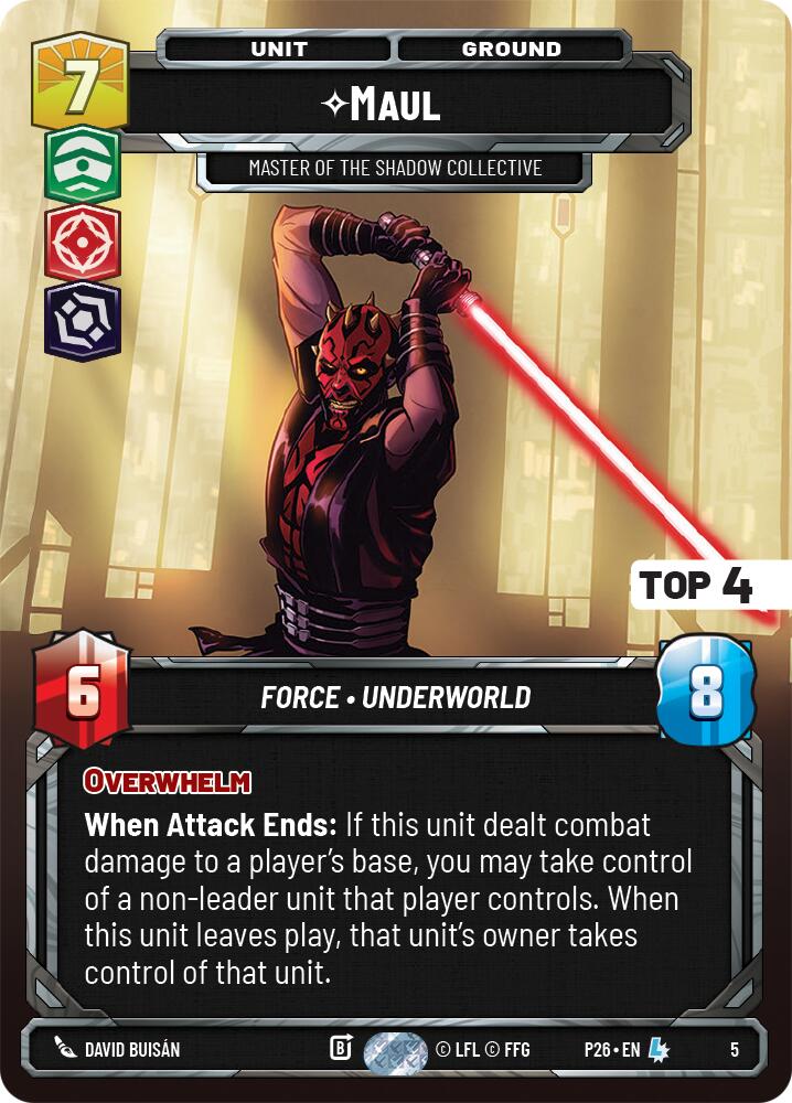 Maul - Master of the Shadow Collective (5) (Top 4) (5) [Organized Play Promos] - The Mythic Store | 24h Order Processing