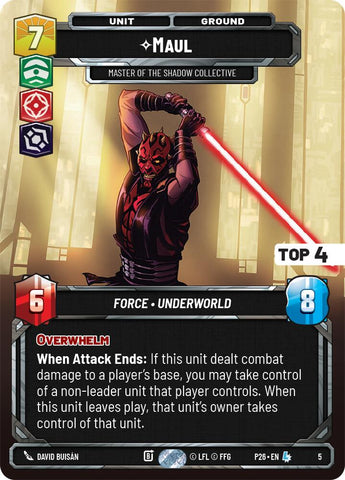 Maul - Master of the Shadow Collective (5) (Top 4) (5) [Organized Play Promos] - The Mythic Store | 24h Order Processing