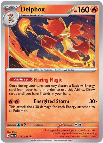 Delphox (013/086) (Deck Exclusive) [Mega Evolution: Chaos Rising] - The Mythic Store | 24h Order Processing