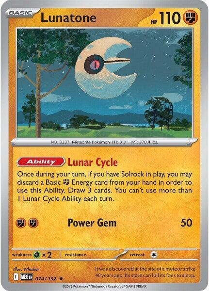 Lunatone (074/132) (Non-Holo) [Mega Evolution: Base Set] - The Mythic Store | 24h Order Processing