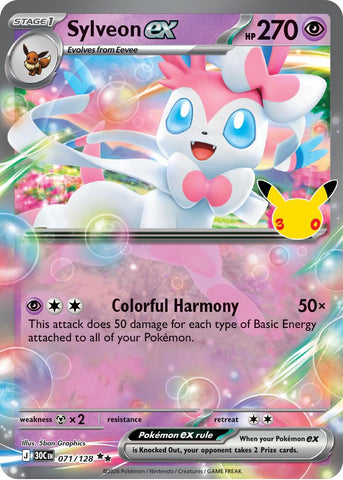 Sylveon ex (071/128) [Mega Evolution: 30th Celebration] - The Mythic Store | 24h Order Processing