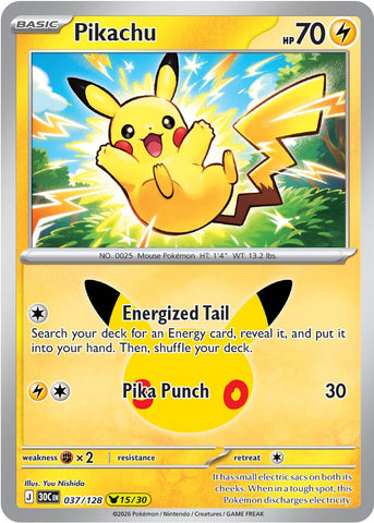 Pikachu (037/128) [Mega Evolution: 30th Celebration] - The Mythic Store | 24h Order Processing