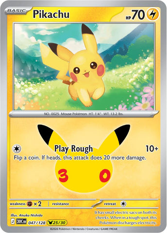 Pikachu (047/128) [Mega Evolution: 30th Celebration] - The Mythic Store | 24h Order Processing
