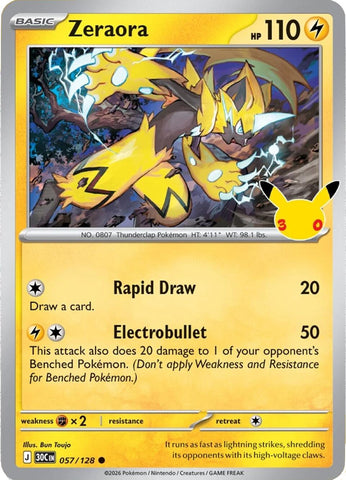 Zeraora (057/128) [Mega Evolution: 30th Celebration] - The Mythic Store | 24h Order Processing