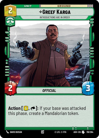 Greef Karga - Introductions are in Order (119/264) (119/264) [Ashes of the Empire] - The Mythic Store | 24h Order Processing