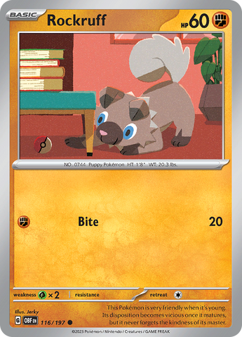 Rockruff (116/197) [Scarlet & Violet: Obsidian Flames] - The Mythic Store | 24h Order Processing