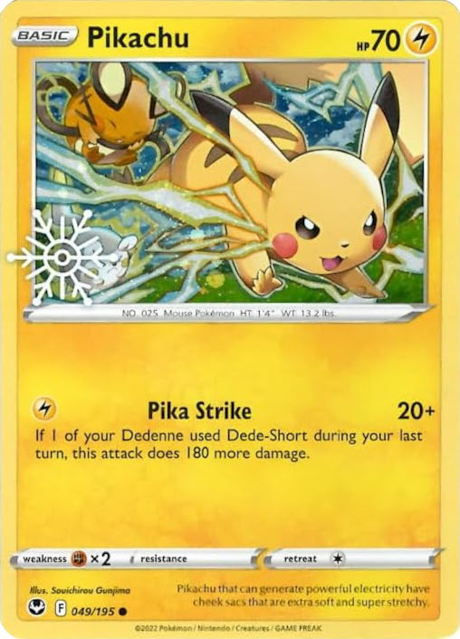 Pikachu (049/195) (Holiday Calendar) [Sword & Shield: Silver Tempest] - The Mythic Store | 24h Order Processing