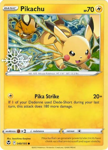 Pikachu (049/195) (Holiday Calendar) [Sword & Shield: Silver Tempest] - The Mythic Store | 24h Order Processing