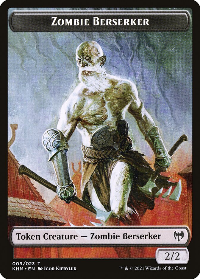 Elf Warrior // Zombie Berserker Double-Sided Token [Kaldheim Tokens] - The Mythic Store | 24h Order Processing