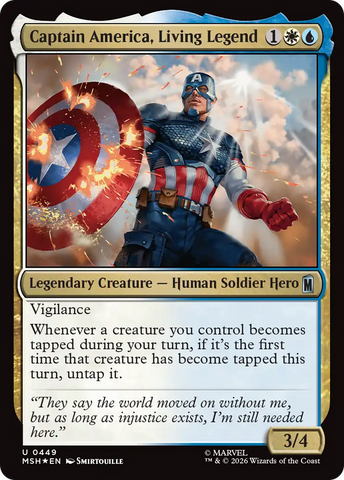 Captain America, Living Legend (Surge Foil) [Marvel Super Heroes] - The Mythic Store | 24h Order Processing
