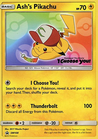 Ash's Pikachu (SM108) [Sun & Moon: Black Star Promos] - The Mythic Store | 24h Order Processing