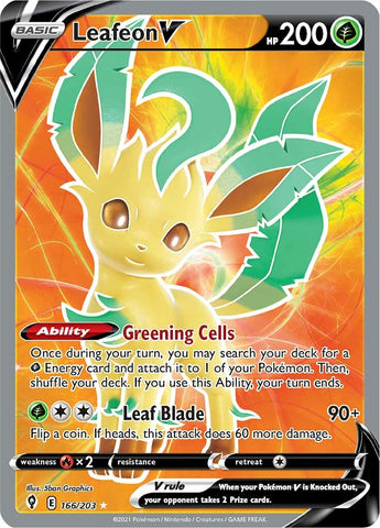 Leafeon V (166/203) [Sword & Shield: Evolving Skies] - The Mythic Store | 24h Order Processing