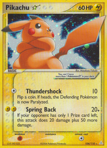 Pikachu Star (104/110) [EX: Holon Phantoms] - The Mythic Store | 24h Order Processing