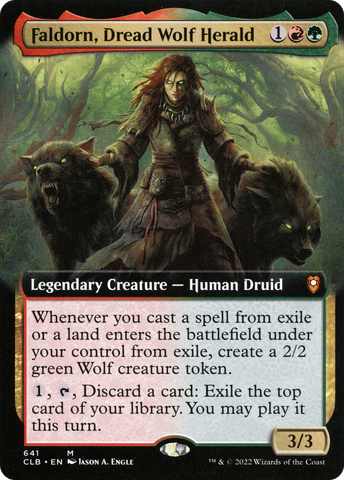 Faldorn, Dread Wolf Herald (Extended Art) [Commander Legends: Battle for Baldur's Gate] - The Mythic Store | 24h Order Processing