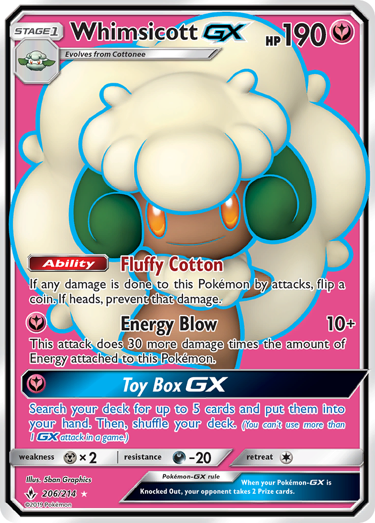 Whimsicott GX (206/214) [Sun & Moon: Unbroken Bonds] - The Mythic Store | 24h Order Processing