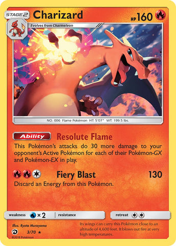 Charizard (3/70) (Let's Play, Eevee) (Theme Deck Exclusive) [Sun & Moon: Dragon Majesty] - The Mythic Store | 24h Order Processing
