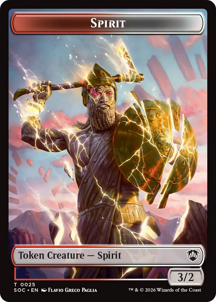 Spirit (0025) // Copy Double-Sided Token [Secrets of Strixhaven Commander Tokens] - The Mythic Store | 24h Order Processing