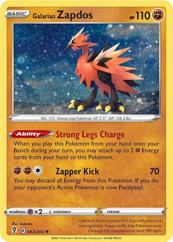 Galarian Zapdos (082/203) (Cosmos Holo) [Sword & Shield: Evolving Skies] - The Mythic Store | 24h Order Processing