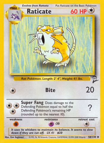 Raticate (58/130) [Base Set 2] - The Mythic Store | 24h Order Processing