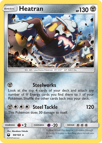 Heatran (98/168) [Sun & Moon: Celestial Storm] - The Mythic Store | 24h Order Processing