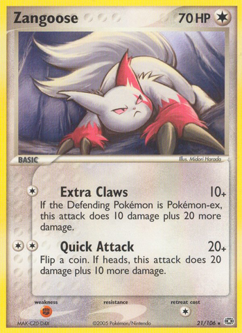 Zangoose (21/106) [EX: Emerald] - The Mythic Store | 24h Order Processing