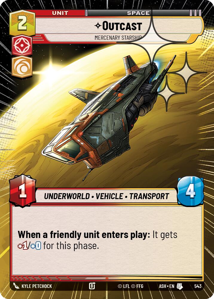 Outcast - Mercenary Starship (543) (Hyperspace Foil) (543) [Ashes of the Empire] - The Mythic Store | 24h Order Processing
