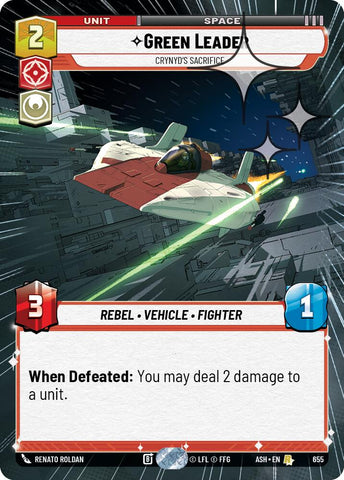 Green Leader - Crynyd's Sacrifice (655) (Hyperspace Foil) (655) [Ashes of the Empire] - The Mythic Store | 24h Order Processing
